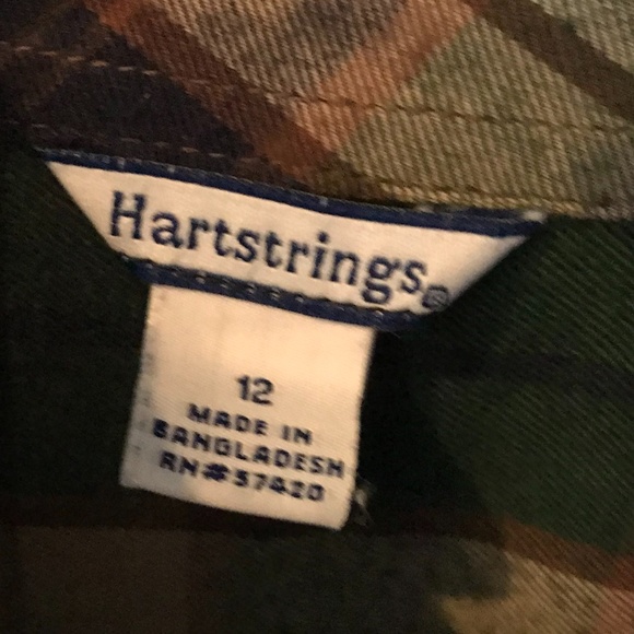 HARTSTRINGS BOYS FLANNEL SHIRT, PLAID, SZ 12, EUC - Picture 3 of 5